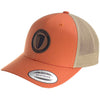 Leather Patch Curved Mesh Hat - Rustic Orange/ Khaki