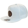 Leather Patch Flat Premium Hat - White