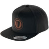 Leather Patch Flat Premium Hat - Black