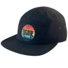 Retro Sunset Patch Packable Camper Hat - Black