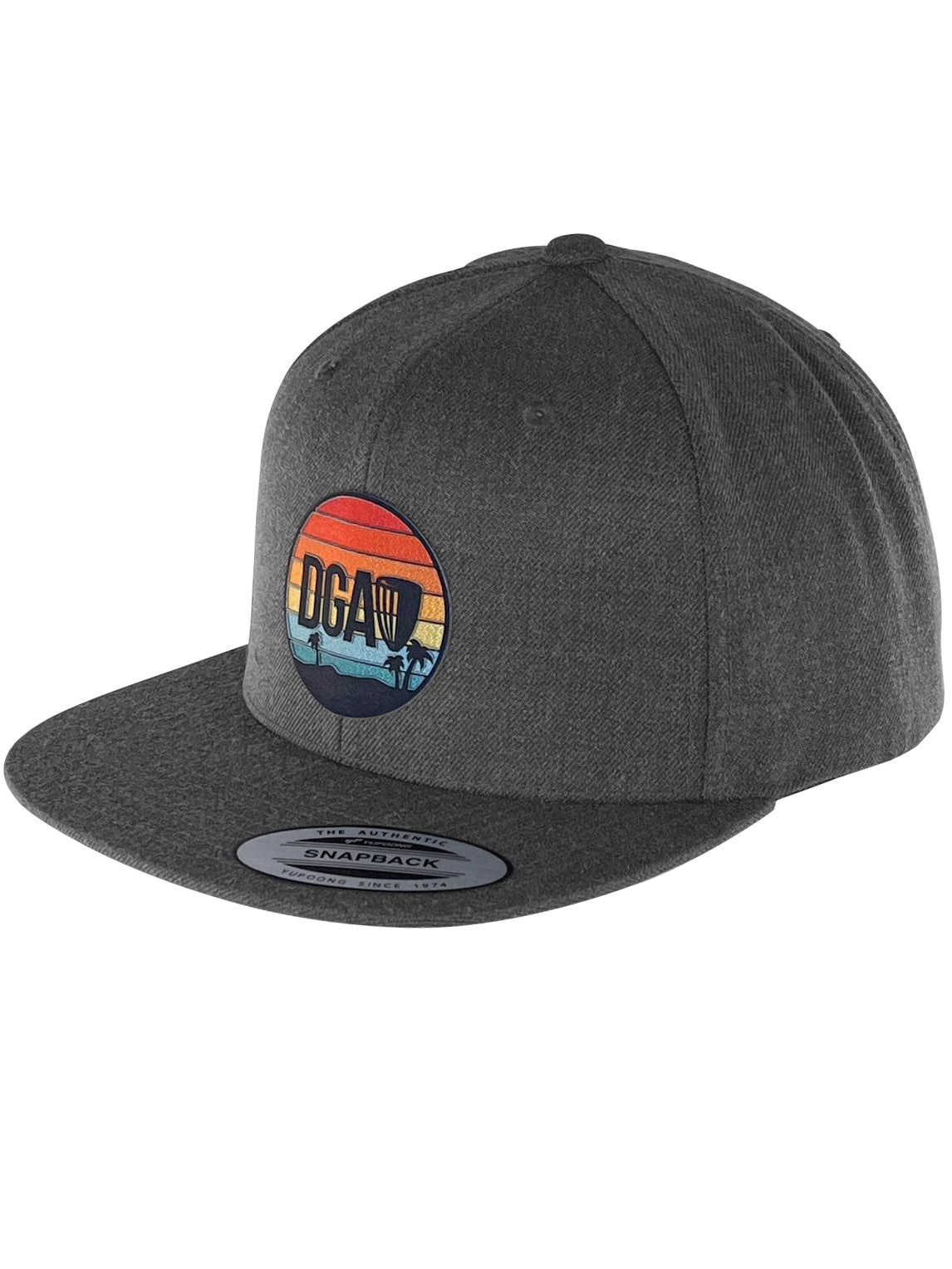 Retro Sunset Patch Premium Flatbill Snapback Hat - Embroidered Cap - DGA Factory Store