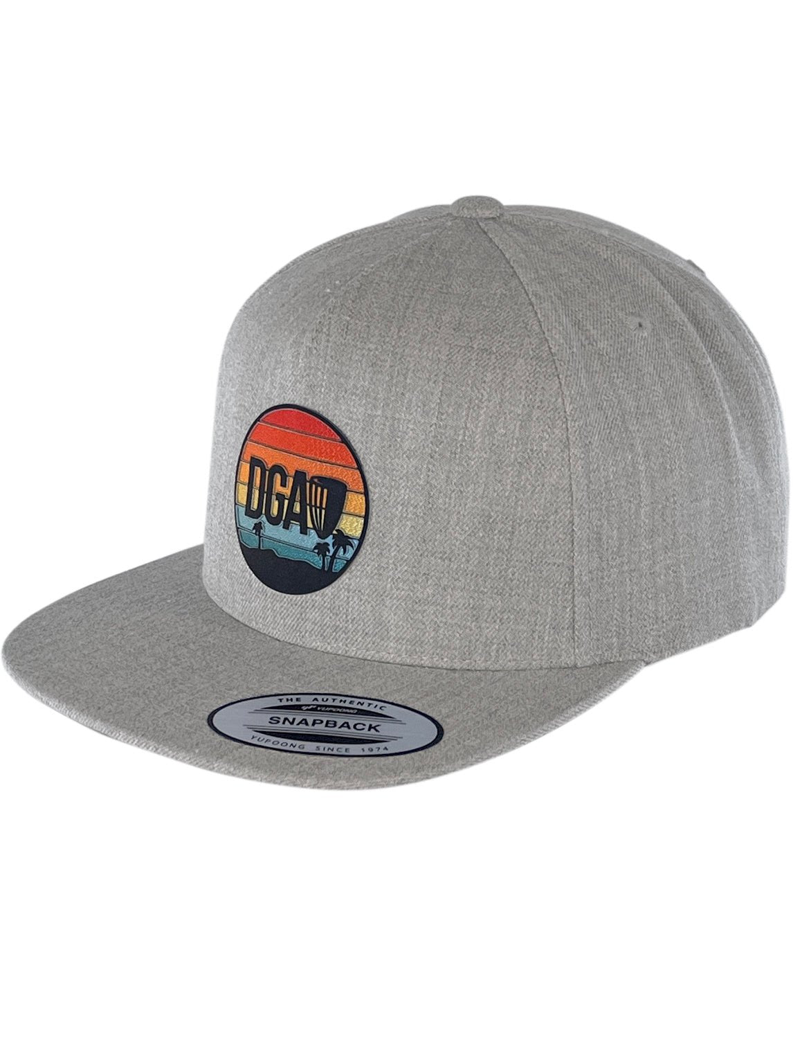 Retro Sunset Patch Premium Flatbill Snapback Hat - Embroidered Cap - DGA Factory Store