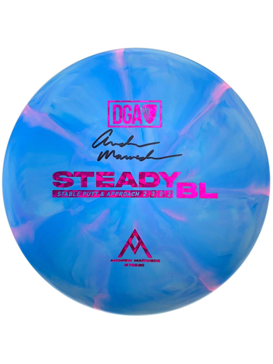 Signed Team Disc - Andrew Marwede D - Line Stone Swirl Steady BL - Putt and Approach Disc - DGA Factory Store
